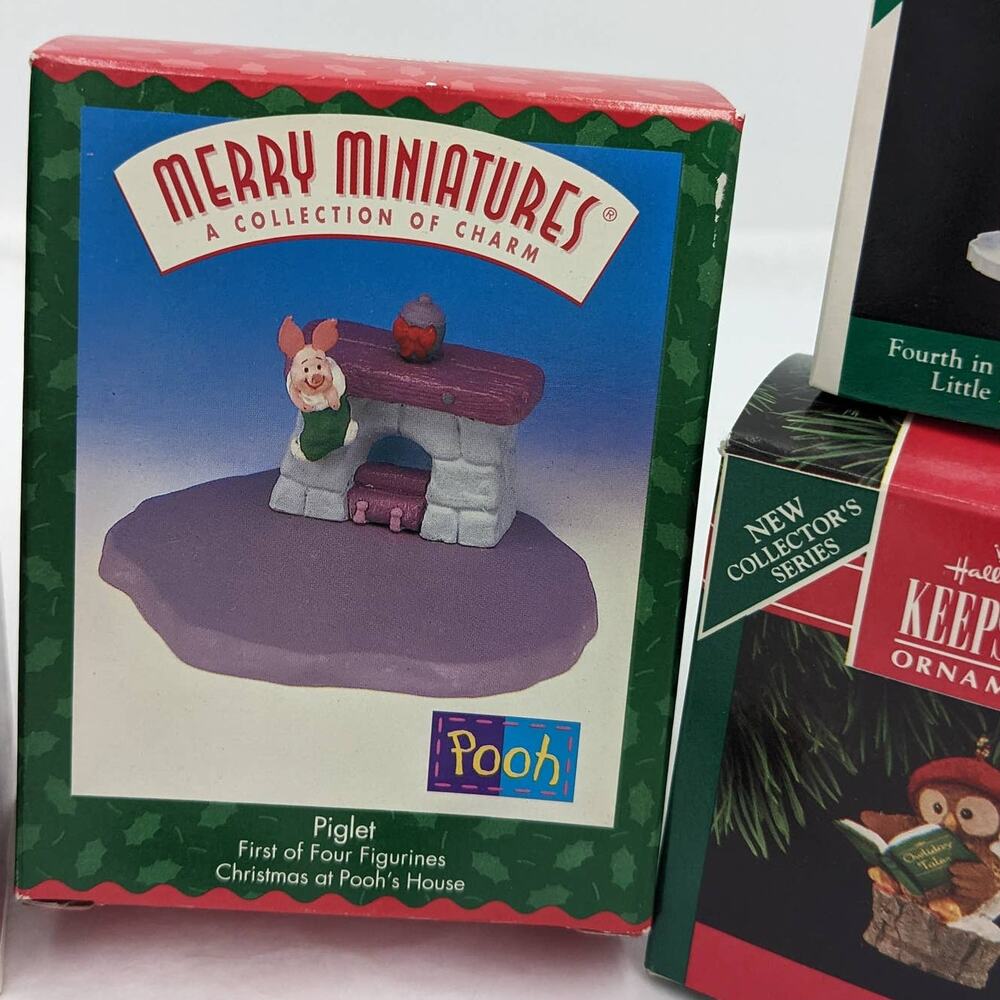 Hallmark Ornaments Keepsake Vintage Age Collection Chipmunk Pooh Piglet W/Boxes - Picture 8 of 12